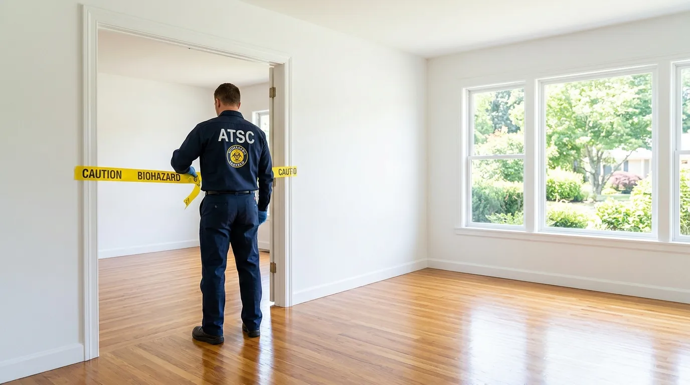 Certified biohazard cleanup crew performing Crime Scene Cleanup in Angola